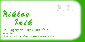 miklos krik business card